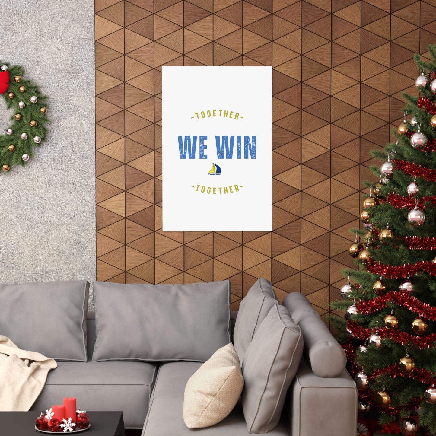 Inspirational Wall Poster: "Together We Win" - Motivational Decor, Team Spirit, Office Wall Art, Gift for Friends, Home Inspiration