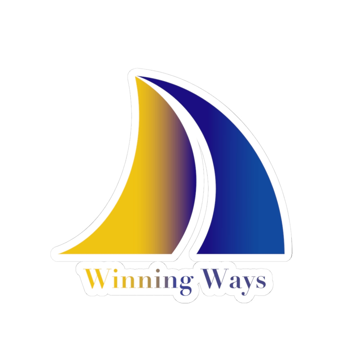 Logo Cut Stickers, Nautical Gift, Laptop Decal, Water Bottle Sticker, Motivation Decor, Winning Ways Design